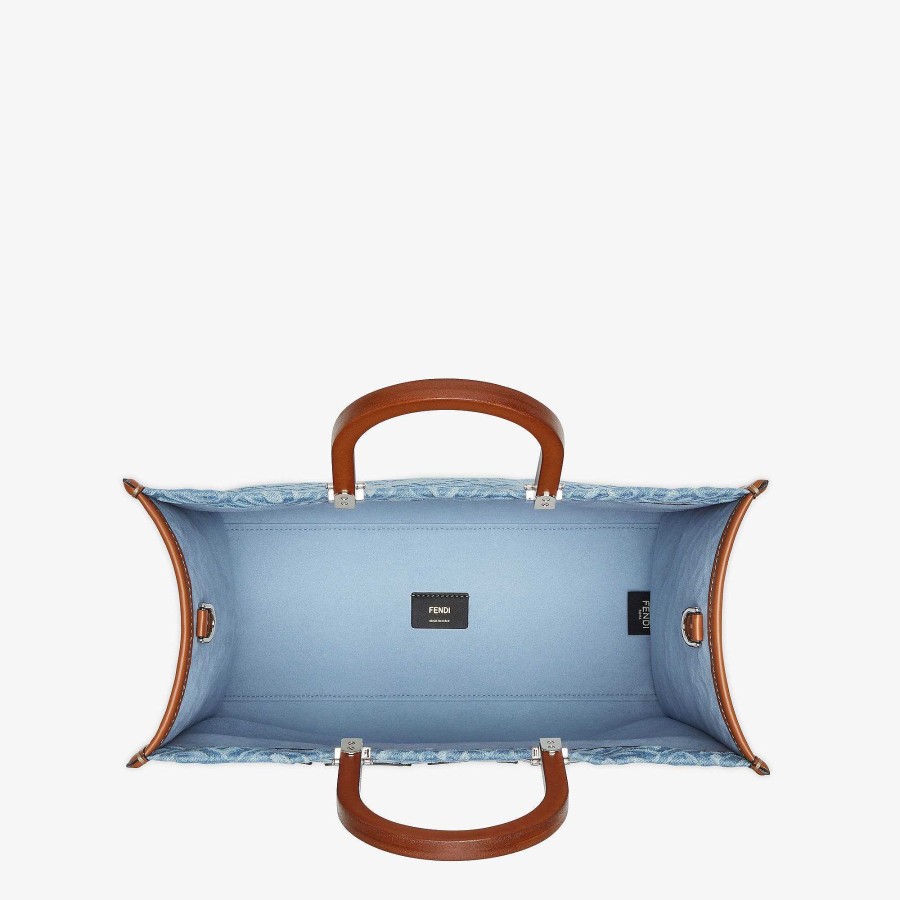 Women Fendi Tote Bags | Fendi Sunshine Medium Light Blue