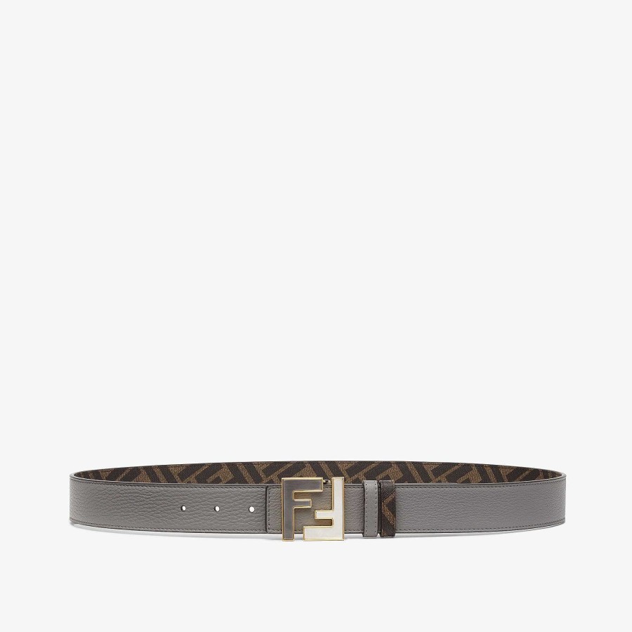 Men Fendi Belts | Ff Belt Gray