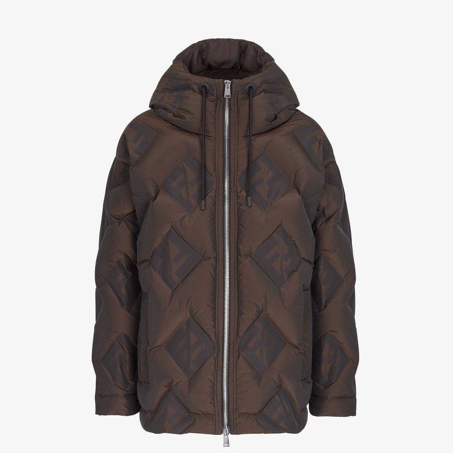 Men Fendi Activewear | Down Jacket Brown