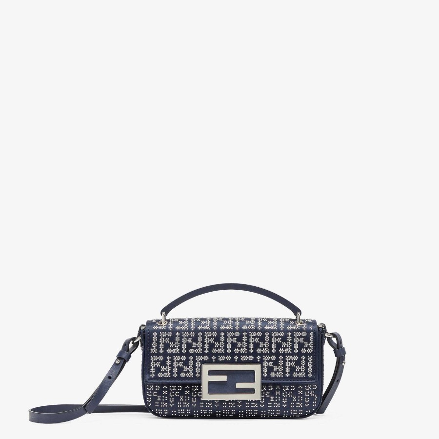 Women Fendi Mini Bags | Baguette Phone Pouch Blue