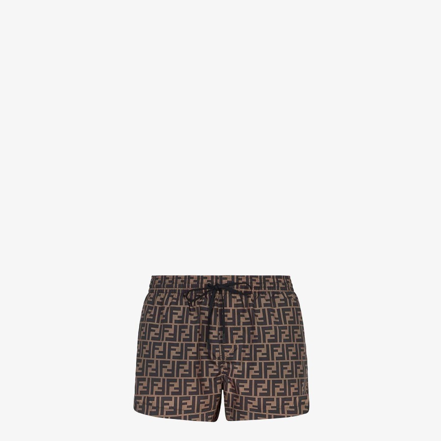 Men Fendi Swimwear | Swim Shorts Brown