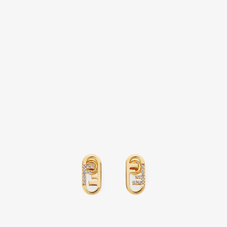 Women Fendi Earring & Brooches | O'Lock Earrings Gold