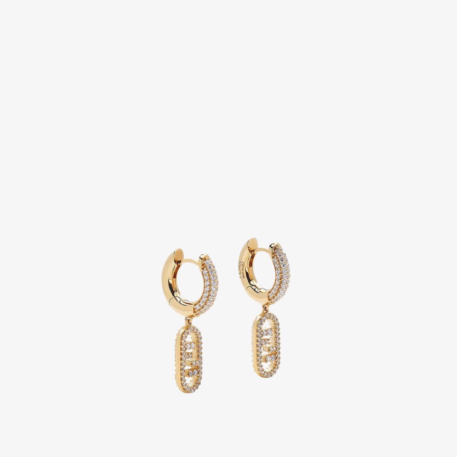 Women Fendi Earring & Brooches | Fendi O'Lock Earrings Gold