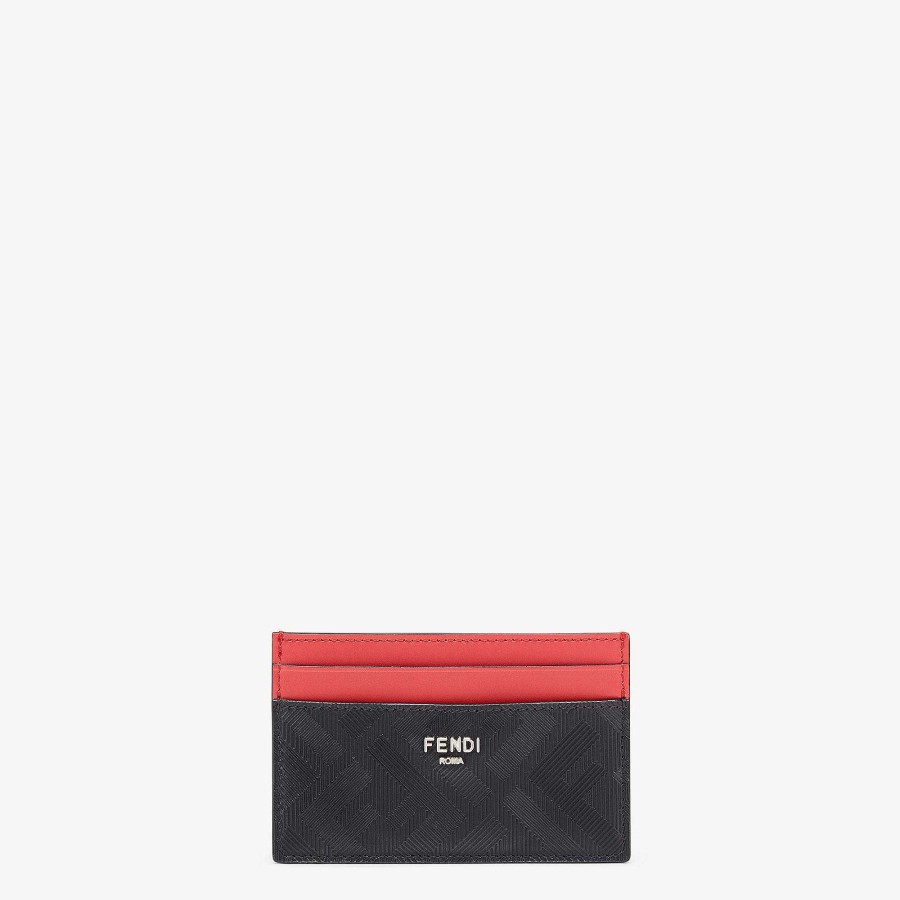 Men Fendi Card Holders | Fendi Shadow Card Holder Black