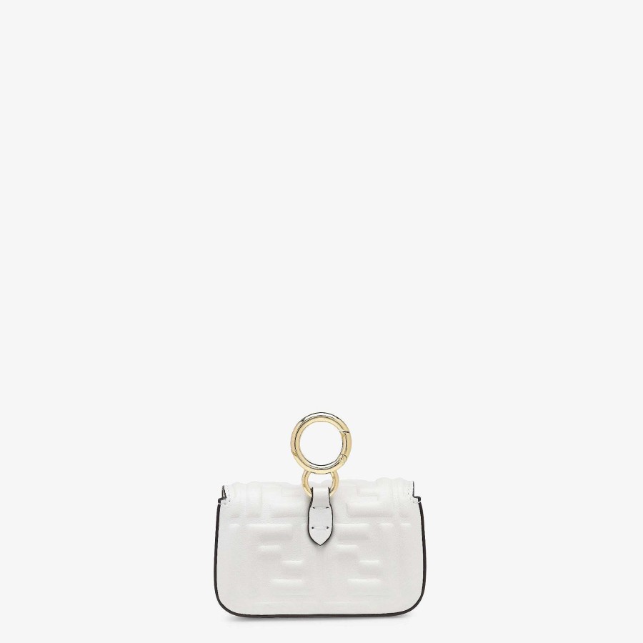 Women Fendi Miniature Bags | Nano Baguette Charm White