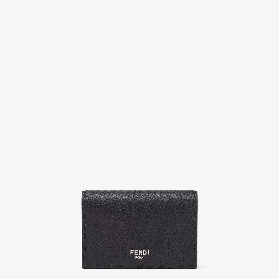 Men Fendi Card Holders | Card Holder Selleria Black