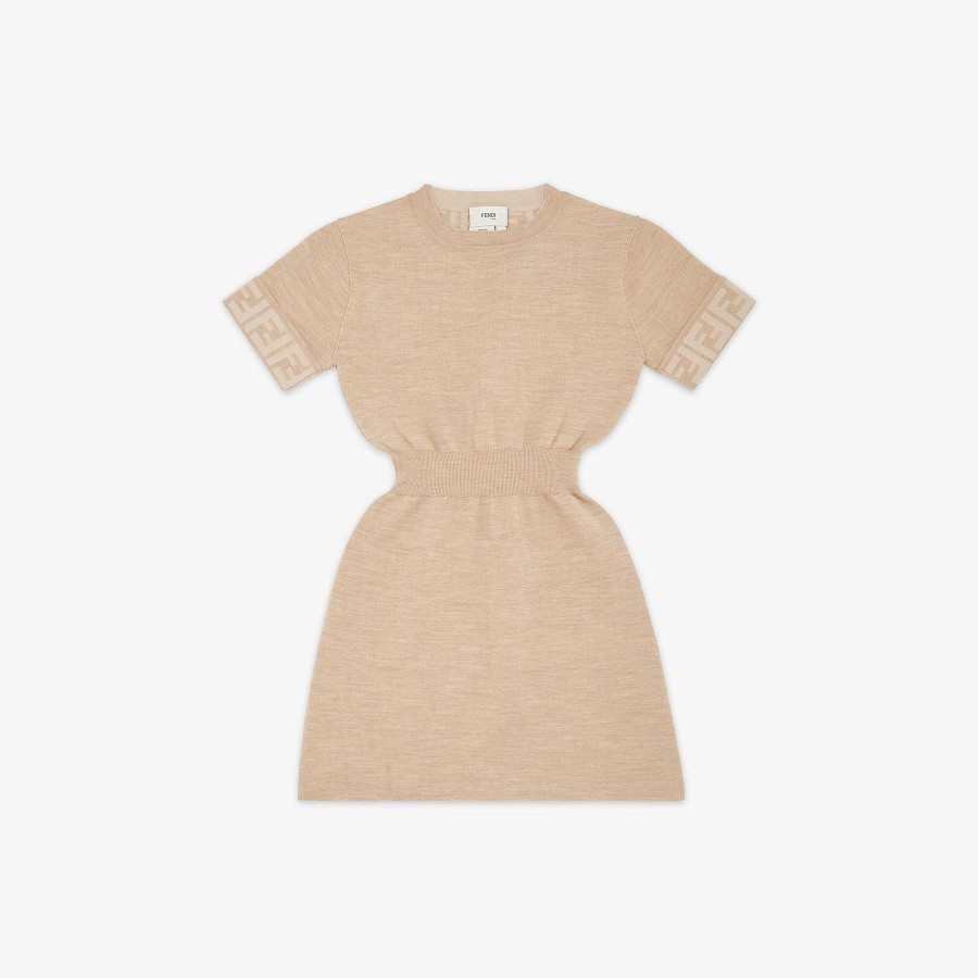 Kids Fendi Clothing | Junior Dress Beige