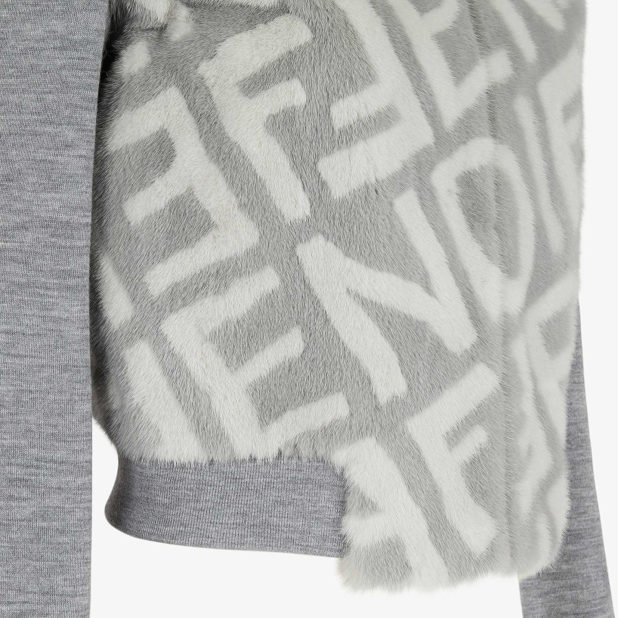 Women Fendi Outerwear | Bomber Jacket Gray