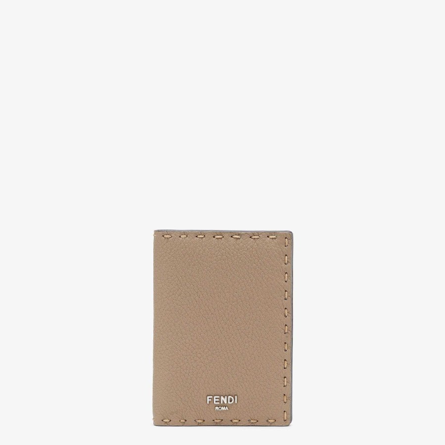 Men Fendi Card Holders | Card Holder Selleria Beige