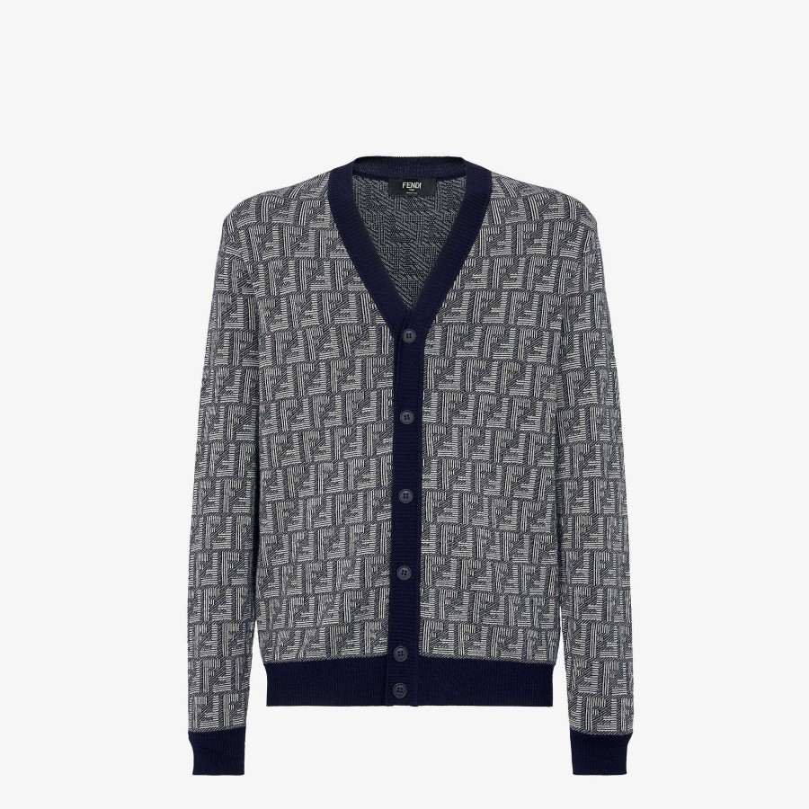 Men Fendi Knitwear | Cardigan Blue