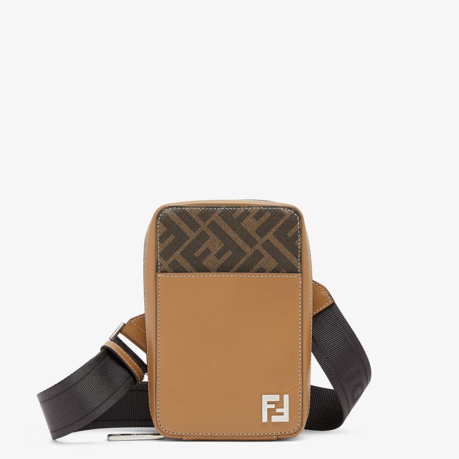 Valentine'S Day Gifts Fendi | Ff Squared Phone Case Brown