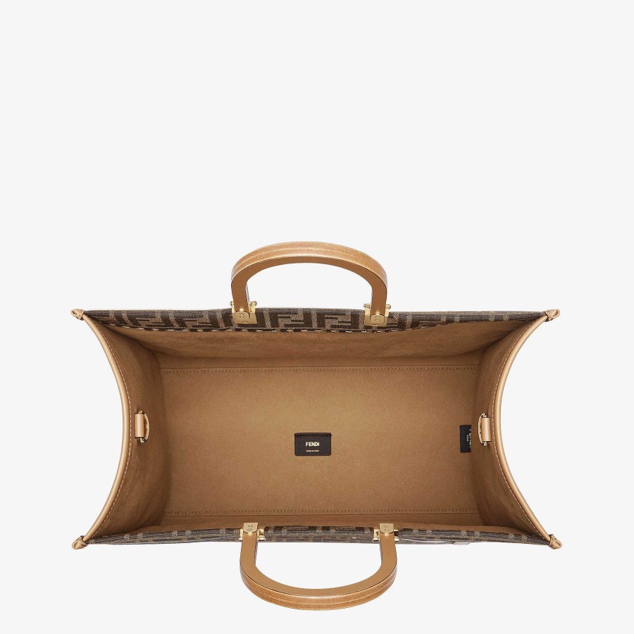 Women Fendi Tote Bags | Fendi Sunshine Large Brown