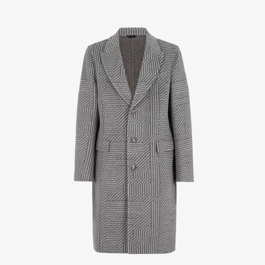 Men Fendi Outerwear | Coat Gray