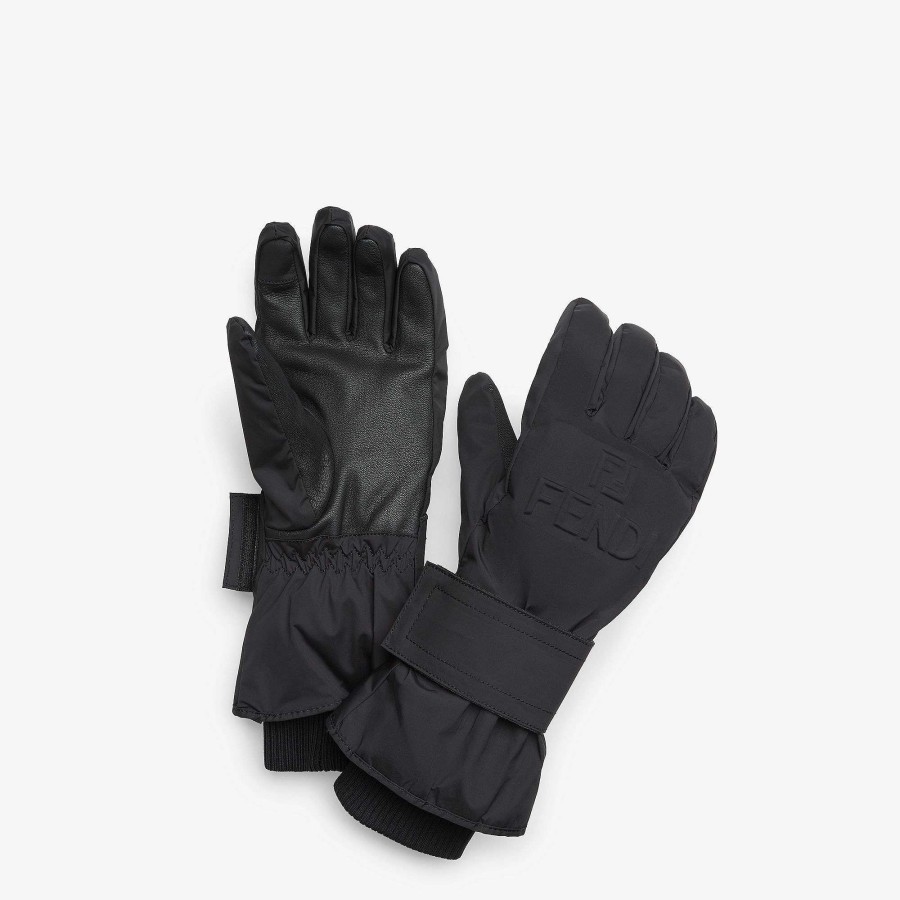 Men Fendi Skiwear | Ski Gloves Black