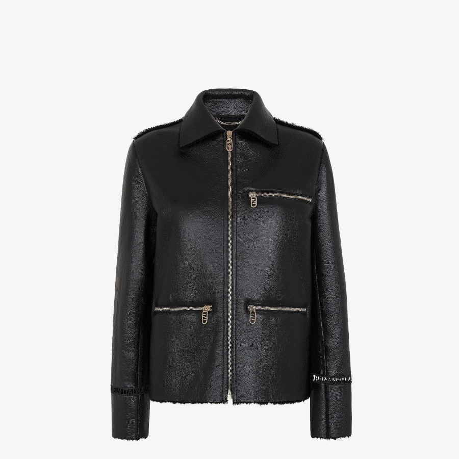 Women Fendi Outerwear | Blouson Black