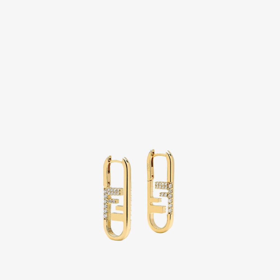 Women Fendi Earring & Brooches | O'Lock Earrings Gold