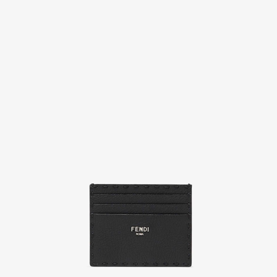 Men Fendi Card Holders | Card Holder Selleria Black