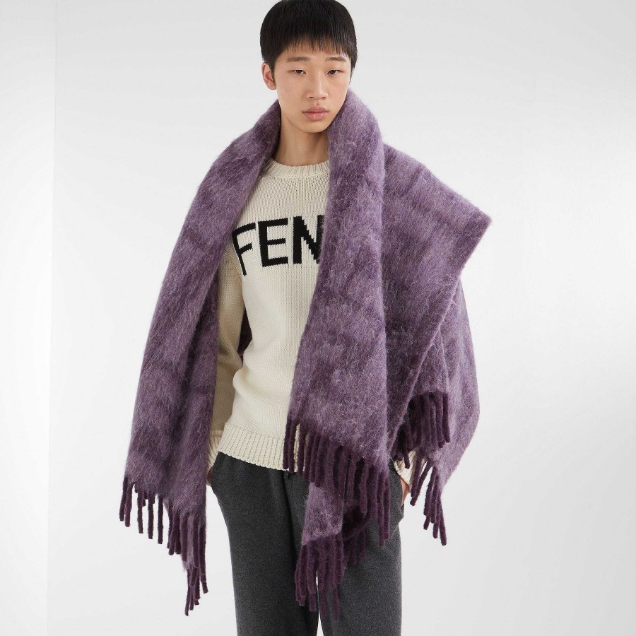 Men Fendi Scarves | Throw Blanket Purple