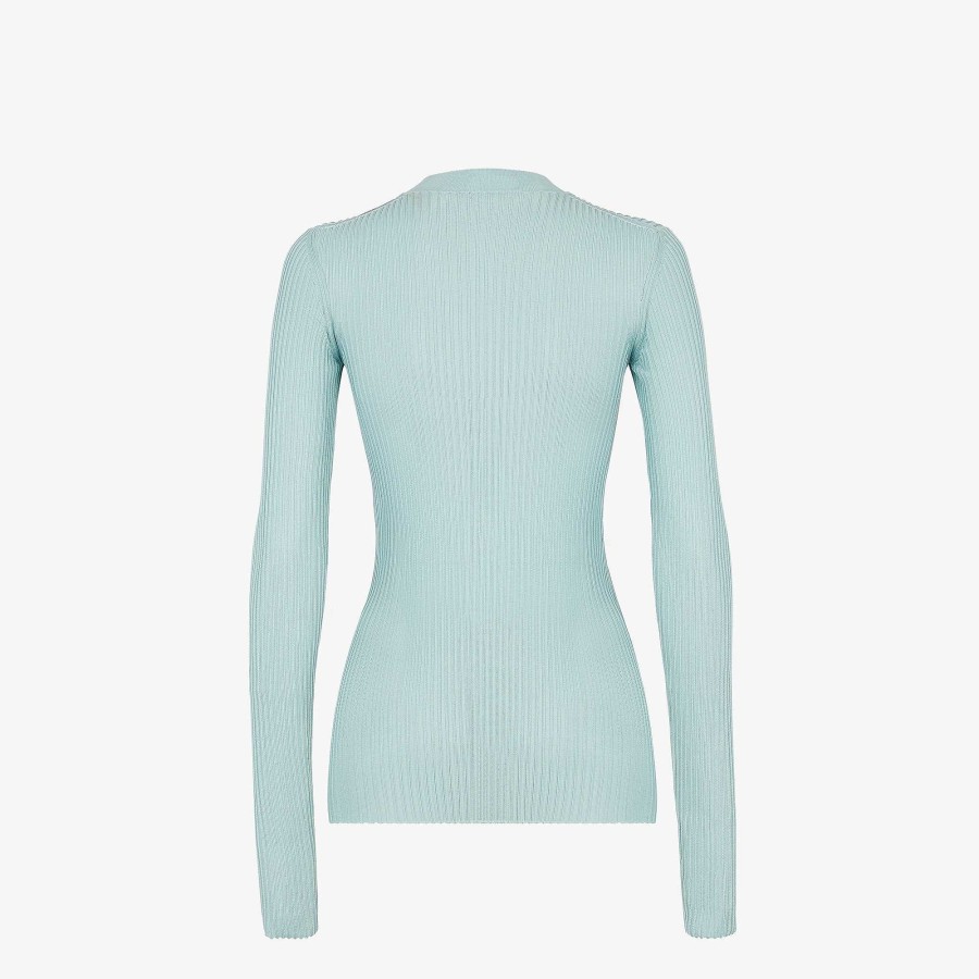 Women Fendi Knitwear | Top Light Blue