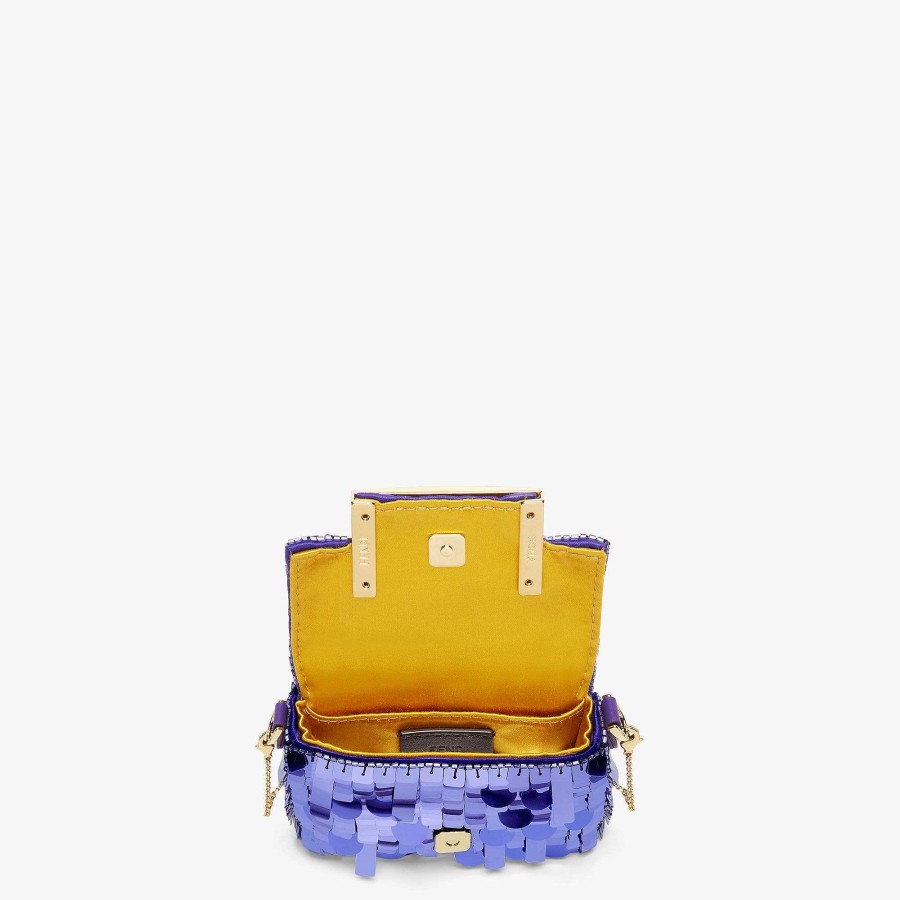 Women Fendi Miniature Bags | Nano Baguette Charm Purple