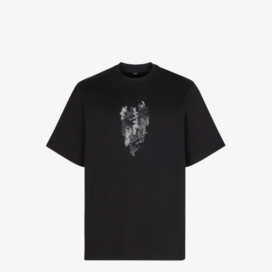 Men Fendi T-Shirts & Polos | T-Shirt Black