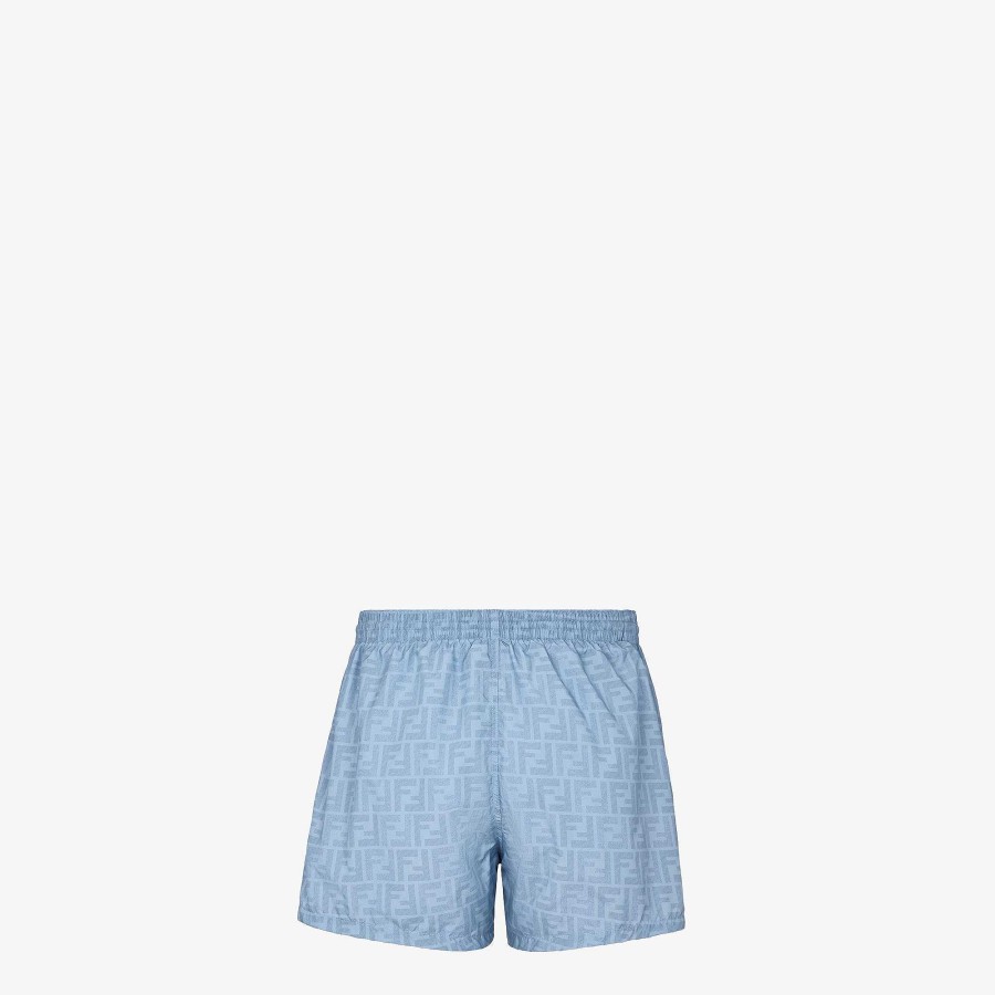 Men Fendi Swimwear | Swim Shorts Light Blue