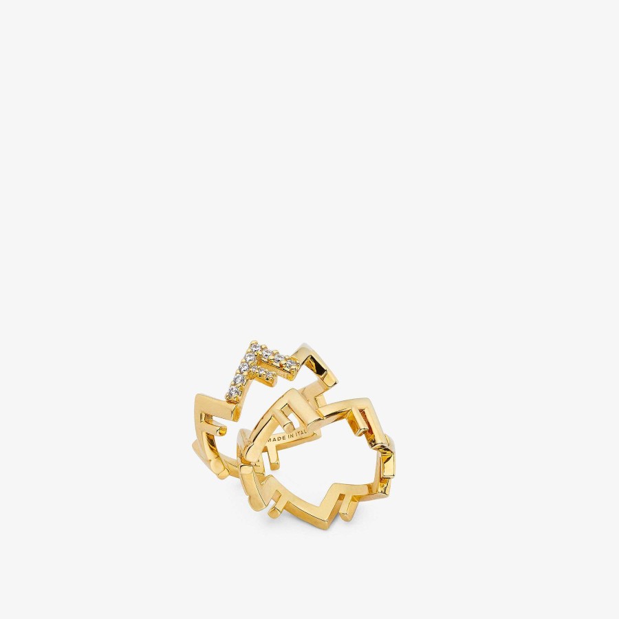 Women Fendi Rings | Set Of Rings Gold