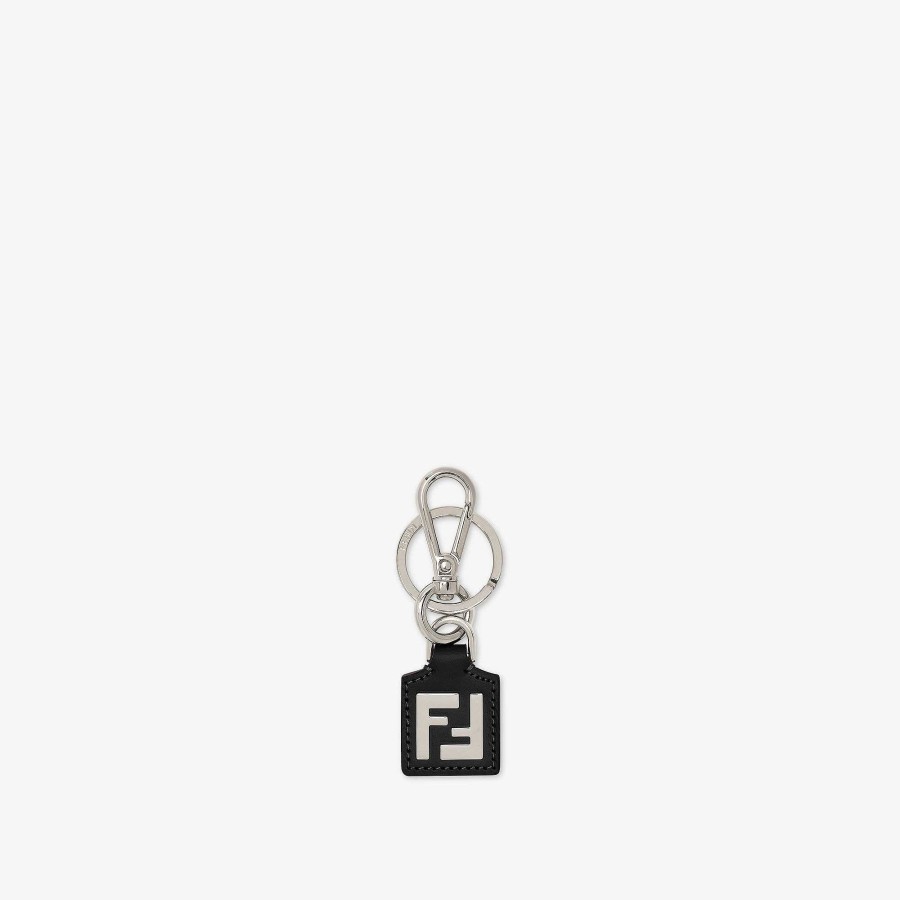 Men Fendi Key Rings & Bag Accessories | Ff Key Ring Black