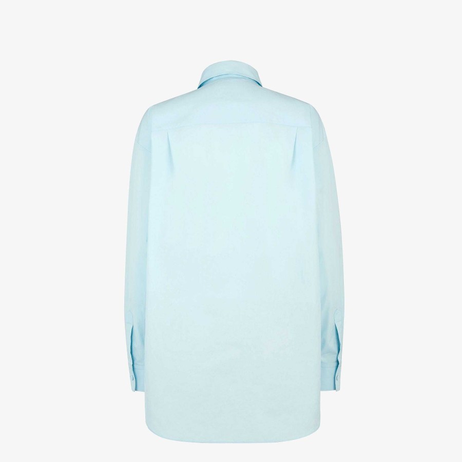 Women Fendi Tops & Shirts | Shirt Light Blue