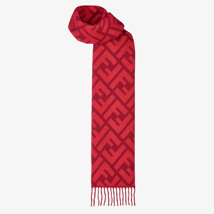 Women Fendi Scarves & Ponchos | Ff Scarf Red