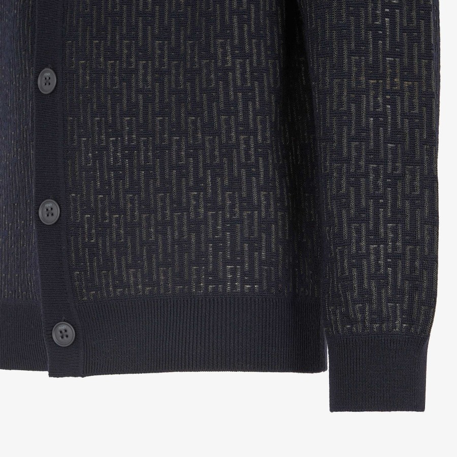 Men Fendi Knitwear | Cardigan Blue