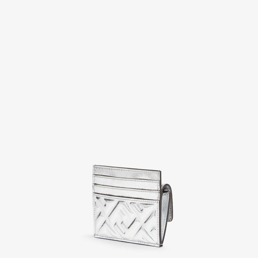 Women Fendi Card Holders & Small Accessories | Baguette Card Holder Silver