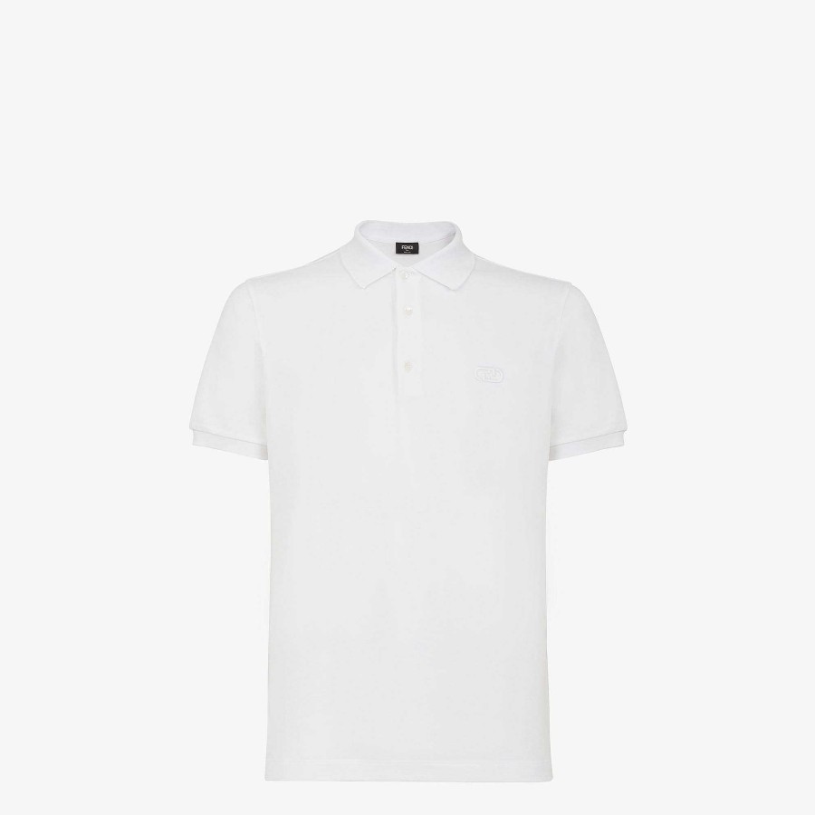 Men Fendi T-Shirts & Polos | Polo Shirt White