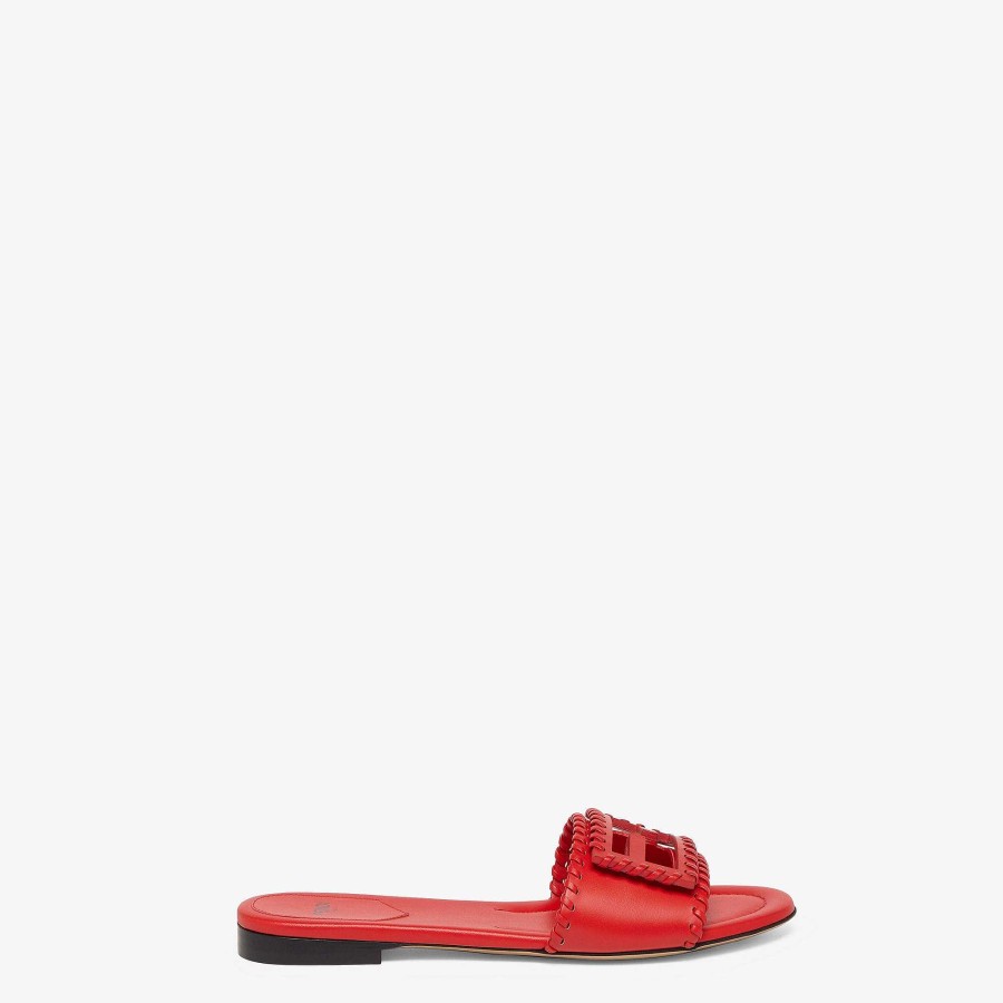 Women Fendi Sandals & Slides | Baguette Red