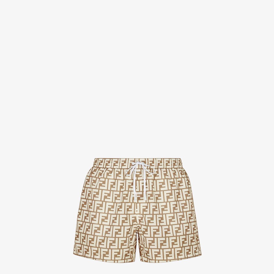 Men Fendi Swimwear | Swim Shorts Beige