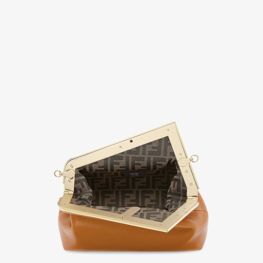 Women Fendi Clutches & Pouches | Fendi First Midi Brown