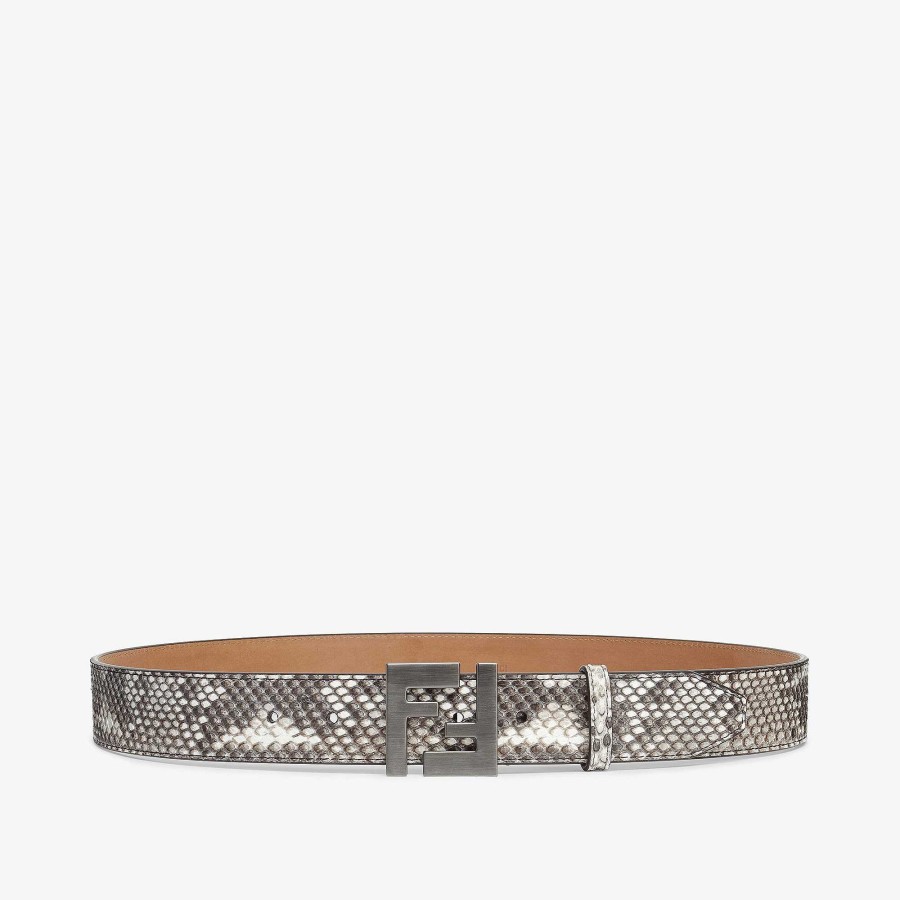 Men Fendi Belts | Ff Belt Gray