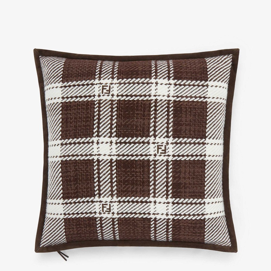 Valentine'S Day Gifts Fendi | Ff Cushion Brown