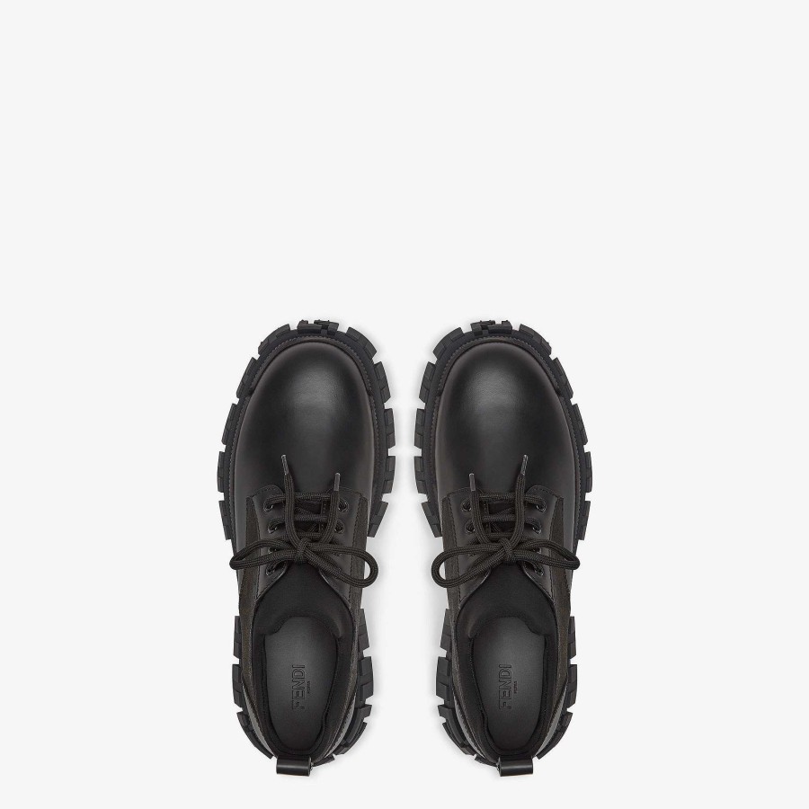 Men Fendi Lace Ups & Boots | Fendi Force Lace-Ups Black