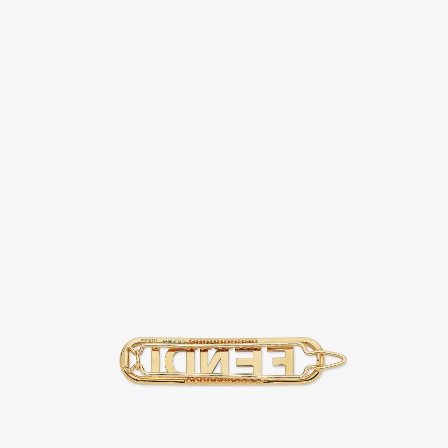 Women Fendi Hair Accessories | Fendigraphy Hair Clip Gold