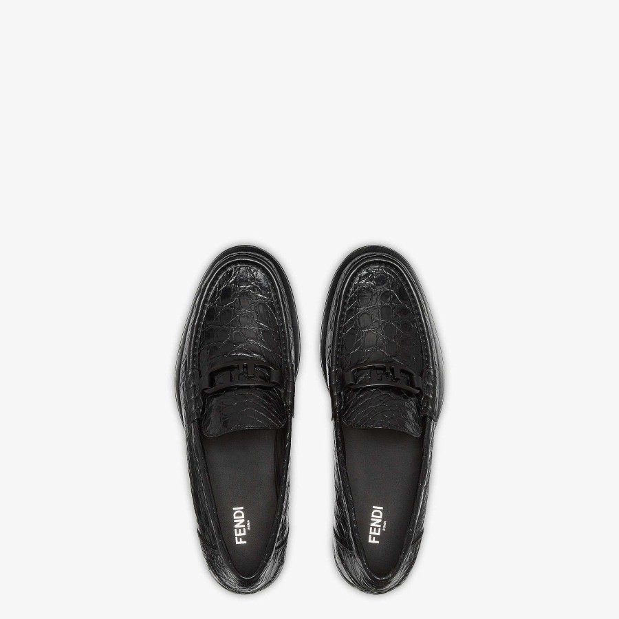 Men Fendi Loafers | Fendi O'Lock Loafers Black