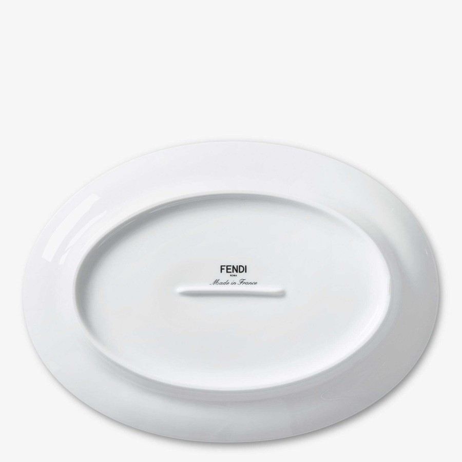 Home Decor & Lifestyle Fendi | Fendi O'Lock Serving Plate White