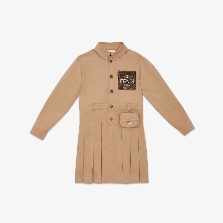 Kids Fendi Clothing | Junior Dress Beige