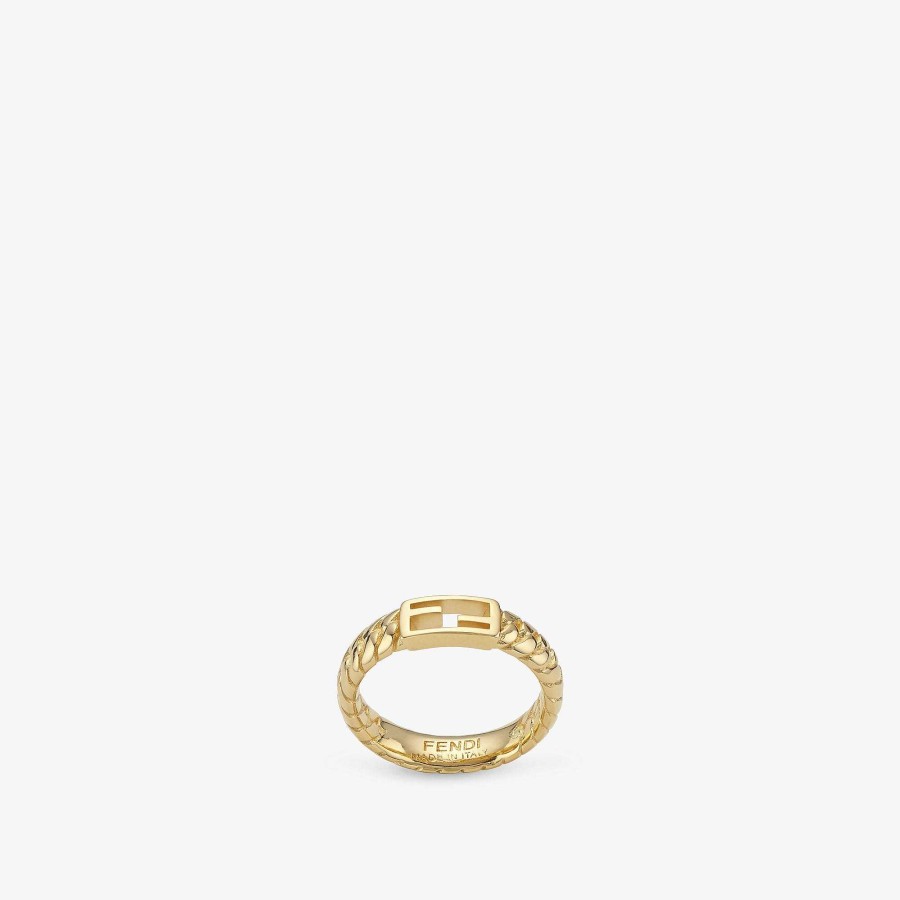 Women Fendi Rings | Baguette Ring Gold