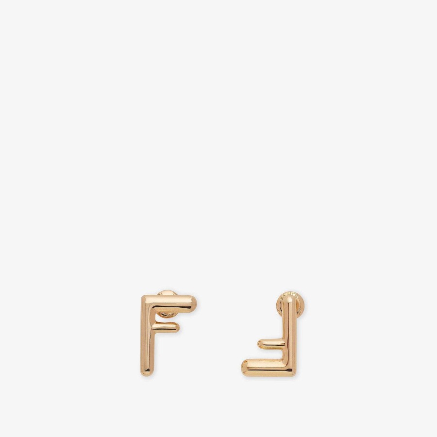 Women Fendi Earring & Brooches | Ff Earrings Small Gold