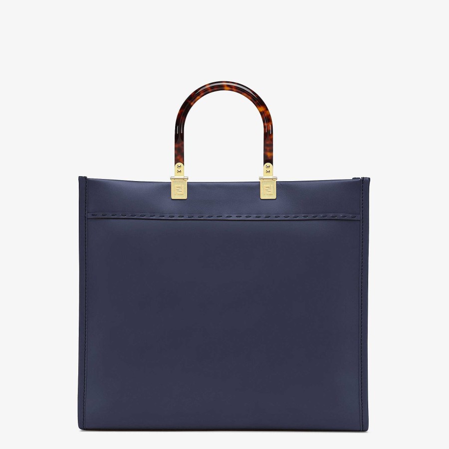 Women Fendi Tote Bags | Fendi Sunshine Medium Blue