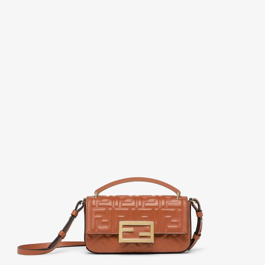 Women Fendi Mini Bags | Baguette Phone Pouch Brown