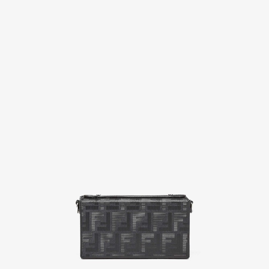 Men Fendi Messenger Bags | Fendi Shadow Baguette Soft Trunk Black