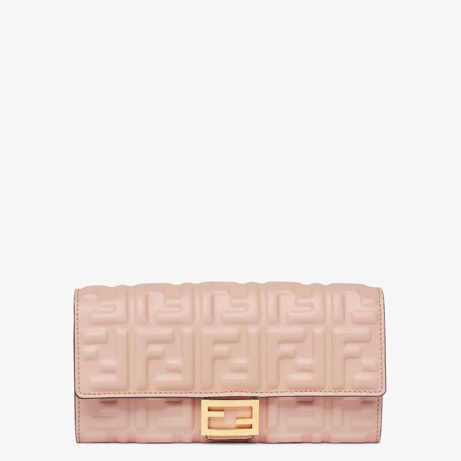 Women Fendi Wallets | Baguette Continental Pink