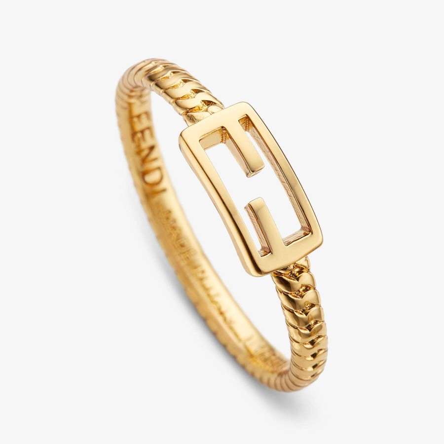 Women Fendi Rings | Baguette Ring Gold